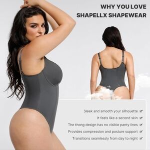 SHAPELLX Slimming Bodysuits for Women Tummy Control Thong Shapewear Built in Bra